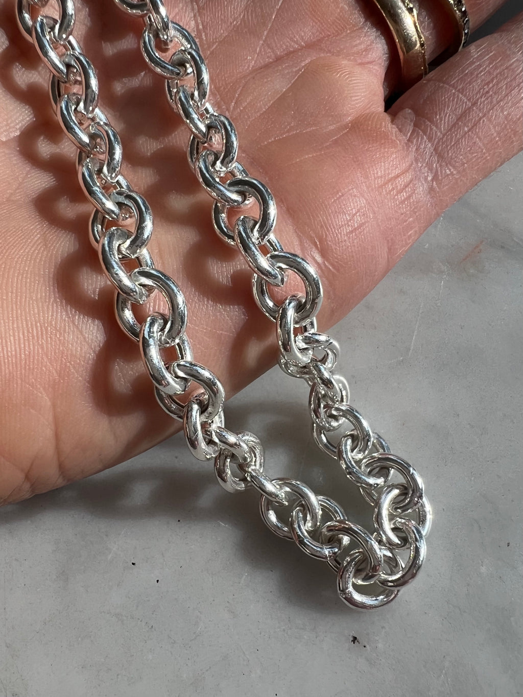 Sterling Silver round Link Chain Necklace